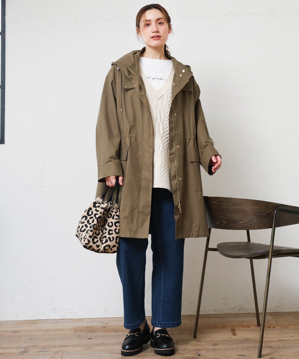 OLUKD05199 eur3(エウルキューブ) 【大きいサイズ】モッズ風フーディ―コート カーキ