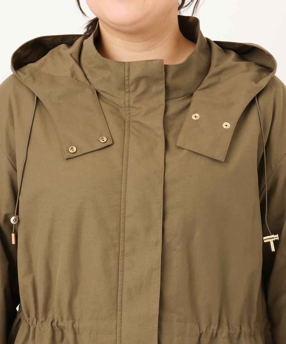 OLUKD05199 eur3(エウルキューブ) 【WEB先行販売】【大きいサイズ】モッズ風フーディ―コート カーキ