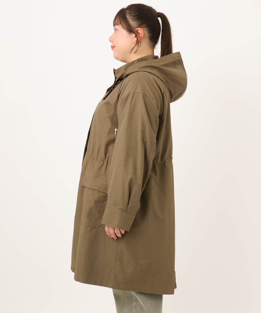 OLUKD05199 eur3(エウルキューブ) 【WEB先行販売】【大きいサイズ】モッズ風フーディ―コート カーキ