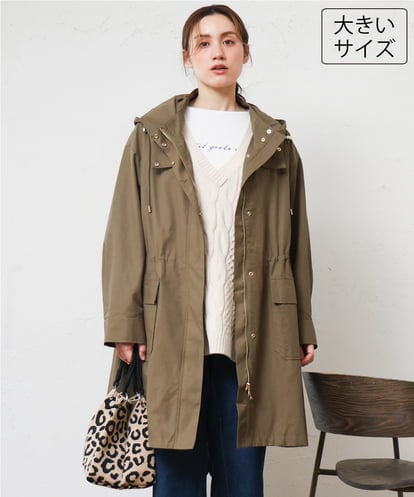 OLUKD05199 eur3 【大きいサイズ】モッズ風フーディ―コート