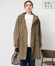 OLUKD05199 eur3(エウルキューブ) 【大きいサイズ】モッズ風フーディ―コート カーキ