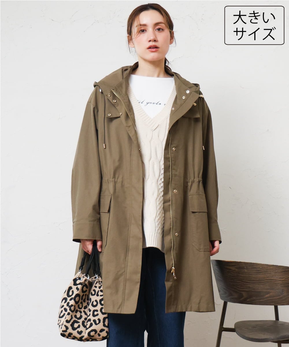 OLUKD05199 eur3 【大きいサイズ】モッズ風フーディ―コート