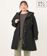 OLUKD05199 eur3(エウルキューブ) 【WEB先行販売】【大きいサイズ】モッズ風フーディ―コート ブラック