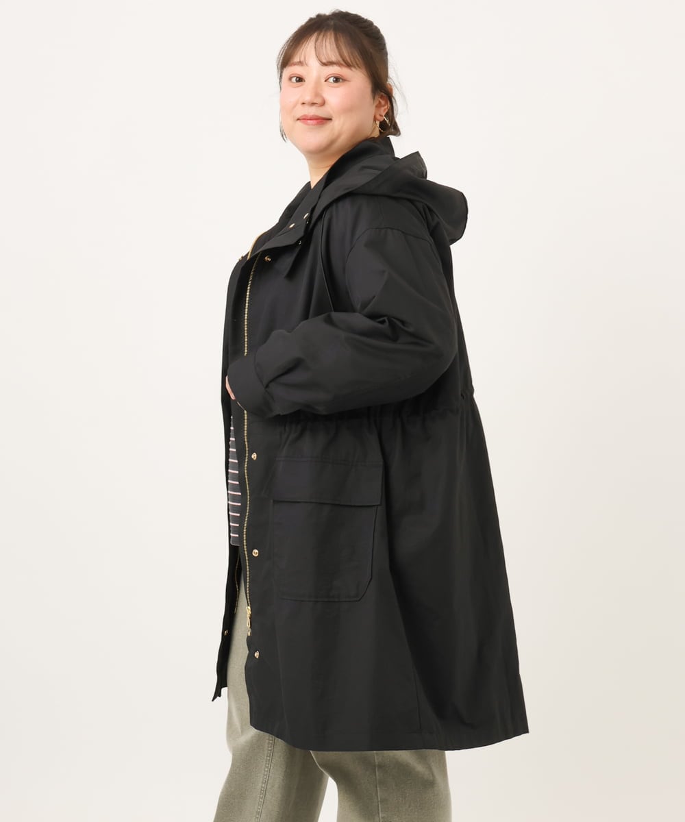 OLUKD05199 eur3(エウルキューブ) 【WEB先行販売】【大きいサイズ】モッズ風フーディ―コート ブラック