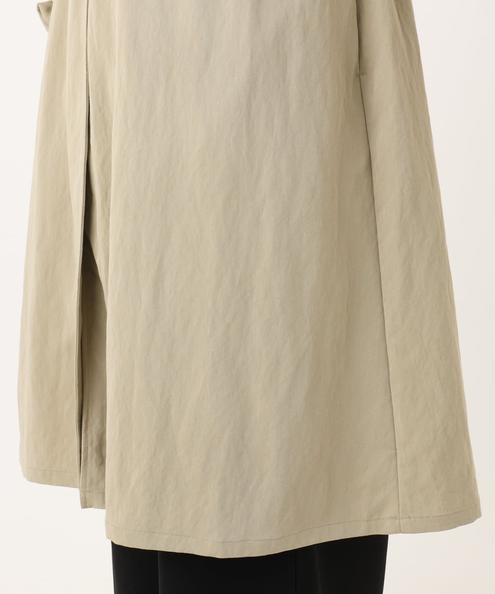 OLULA05199 eur3(エウルキューブ) 【WEB先行販売】【大きいサイズ】ノーカラーロングコート ベージュ(82)