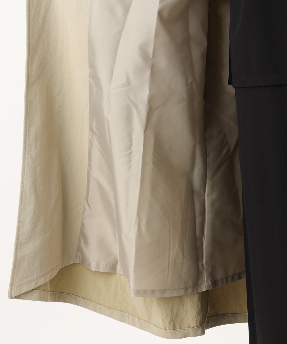 OLULA05199 eur3(エウルキューブ) 【WEB先行販売】【大きいサイズ】ノーカラーロングコート ベージュ(82)