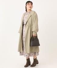 OLULA05199 eur3(エウルキューブ) 【WEB先行販売】【大きいサイズ】ノーカラーロングコート ベージュ(82)