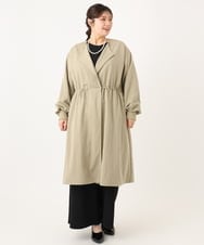 OLULA05199 eur3(エウルキューブ) 【WEB先行販売】【大きいサイズ】ノーカラーロングコート ベージュ(82)