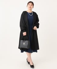 OLULA05199 eur3(エウルキューブ) 【WEB先行販売】【大きいサイズ】ノーカラーロングコート ブラック(94)