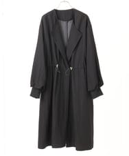 OLULA05199 eur3(エウルキューブ) 【WEB先行販売】【大きいサイズ】ノーカラーロングコート ブラック(94)