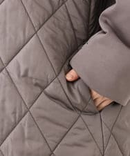 OLULD03199 eur3(エウルキューブ) 【大きいサイズ】ダンボール×キルティングノーカラーコート モカ