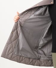 OLULD03199 eur3(エウルキューブ) 【大きいサイズ】ダンボール×キルティングノーカラーコート モカ