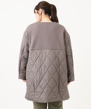 OLULD03199 eur3(エウルキューブ) 【大きいサイズ】ダンボール×キルティングノーカラーコート モカ