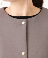 OLULD03199 eur3(エウルキューブ) 【大きいサイズ】ダンボール×キルティングノーカラーコート モカ