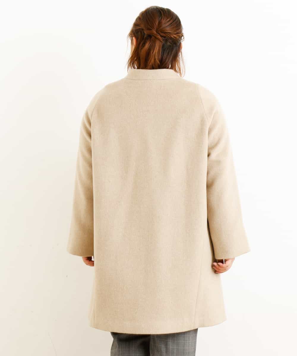 OLULM01260 eur3(エウルキューブ) 【大きいサイズ】ウール混クラシックコート ベージュ(82)