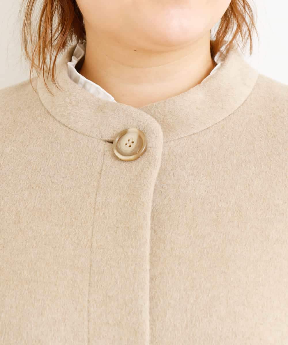 OLULM01260 eur3(エウルキューブ) 【大きいサイズ】ウール混クラシックコート ベージュ(82)
