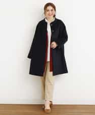 OLULM01260 eur3(エウルキューブ) 【大きいサイズ】ウール混クラシックコート ブラック(94)