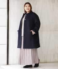 OLULM01260 eur3(エウルキューブ) 【大きいサイズ】ウール混クラシックコート ブラック(94)