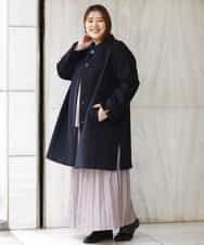 OLULM01260 eur3(エウルキューブ) 【大きいサイズ】ウール混クラシックコート ブラック(94)