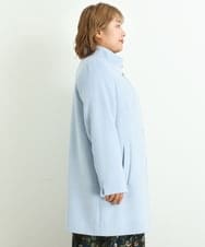 OLULP01270 eur3(エウルキューブ) 【大きいサイズ】カシミヤ混ロングコート ライトブルー(50)