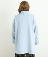 OLULP01270 eur3(エウルキューブ) 【大きいサイズ】カシミヤ混ロングコート ライトブルー(50)