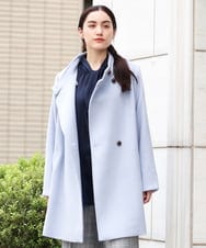 OLULP01270 eur3(エウルキューブ) 【大きいサイズ】カシミヤ混ロングコート ライトブルー(50)