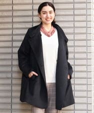 OLULP01270 eur3(エウルキューブ) 【大きいサイズ】カシミヤ混ロングコート ブラック(94)