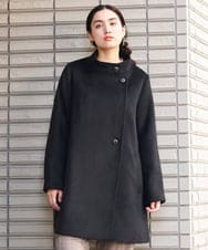 OLULP01270 eur3(エウルキューブ) 【大きいサイズ】カシミヤ混ロングコート ブラック(94)