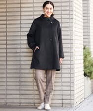 OLULP01270 eur3(エウルキューブ) 【大きいサイズ】カシミヤ混ロングコート ブラック(94)