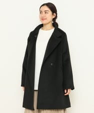 OLULP01270 eur3(エウルキューブ) 【大きいサイズ】カシミヤ混ロングコート ブラック(94)
