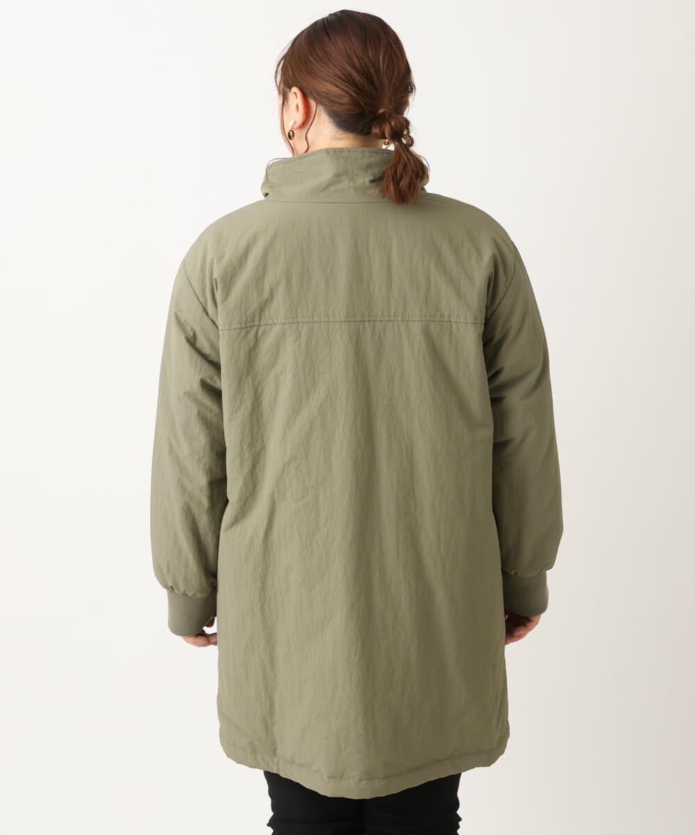 OLULS02259 eur3(エウルキューブ) 【大きいサイズ】ナイロンワッシャー中綿スタンドコート カーキ(36)