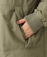 OLULS02259 eur3(エウルキューブ) 【大きいサイズ】ナイロンワッシャー中綿スタンドコート カーキ(36)