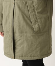 OLULS02259 eur3(エウルキューブ) 【大きいサイズ】ナイロンワッシャー中綿スタンドコート カーキ(36)