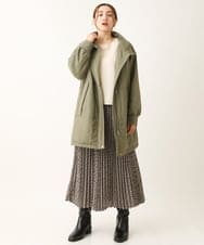 OLULS02259 eur3(エウルキューブ) 【大きいサイズ】ナイロンワッシャー中綿スタンドコート カーキ(36)