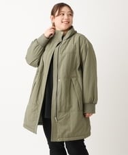 OLULS02259 eur3(エウルキューブ) 【大きいサイズ】ナイロンワッシャー中綿スタンドコート カーキ(36)