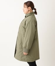 OLULS02259 eur3(エウルキューブ) 【大きいサイズ】ナイロンワッシャー中綿スタンドコート カーキ(36)
