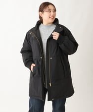 OLULS02259 eur3(エウルキューブ) 【大きいサイズ】ナイロンワッシャー中綿スタンドコート ブラック(94)