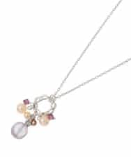 OZ2AD42039 eur3(エウルキューブ) スウェイビジューデザインロングネックレス シルバー