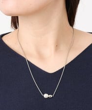 OZ2AD43039 eur3(エウルキューブ) メタル×パールワントップネックレス シルバー