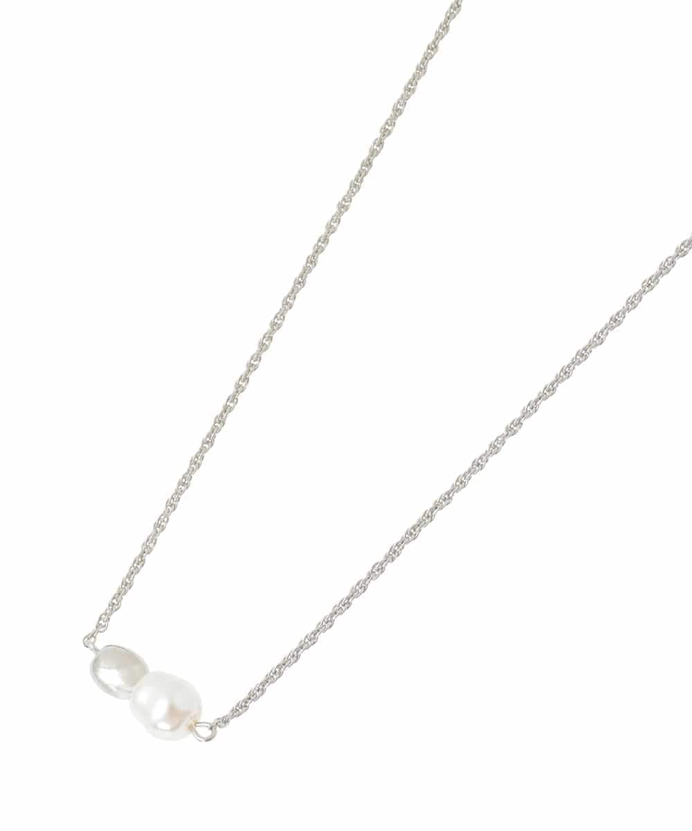 OZ2AD43039 eur3(エウルキューブ) メタル×パールワントップネックレス シルバー