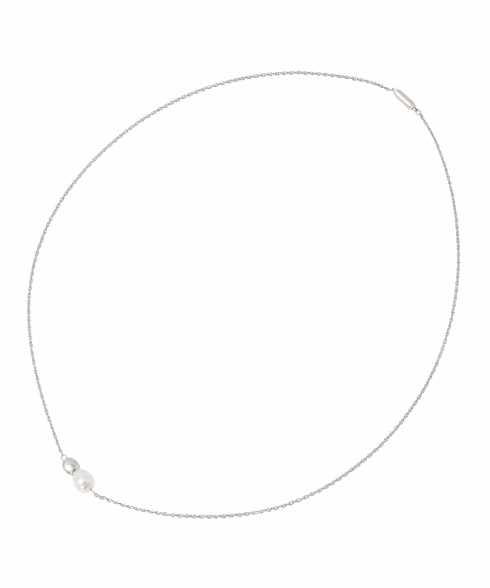OZ2AD43039 eur3(エウルキューブ) メタル×パールワントップネックレス シルバー