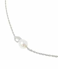 OZ2AD43039 eur3(エウルキューブ) メタル×パールワントップネックレス シルバー