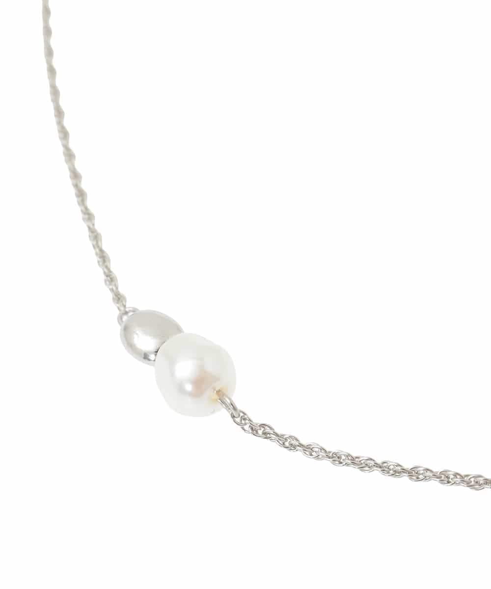 OZ2AD43039 eur3(エウルキューブ) メタル×パールワントップネックレス シルバー