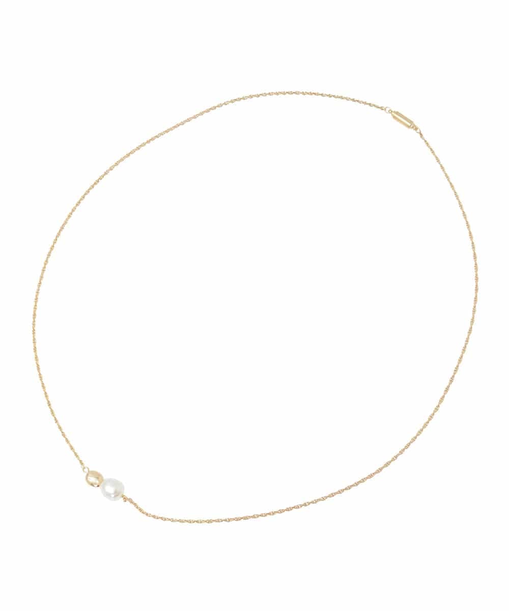 OZ2AD43039 eur3(エウルキューブ) メタル×パールワントップネックレス シルバー