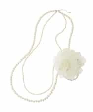 OZ2BA48054 eur3(エウルキューブ) 【2点セット】パールネックレス×フラワーコサージュセット アイボリー(80)