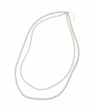 OZ2BD45054 eur3(エウルキューブ) 2連パールネックレス×フラワーコサージュ ネイビー