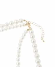 OZ2BD45054 eur3(エウルキューブ) 2連パールネックレス×フラワーコサージュ ネイビー