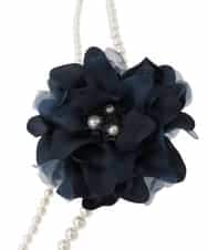 OZ2BD45054 eur3(エウルキューブ) 2連パールネックレス×フラワーコサージュ ネイビー
