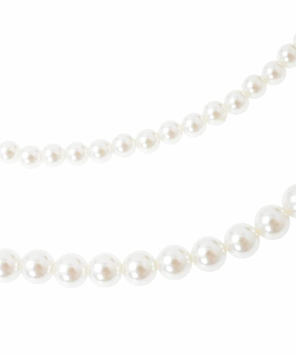 OZ2BD45054 eur3(エウルキューブ) 2連パールネックレス×フラワーコサージュ ネイビー