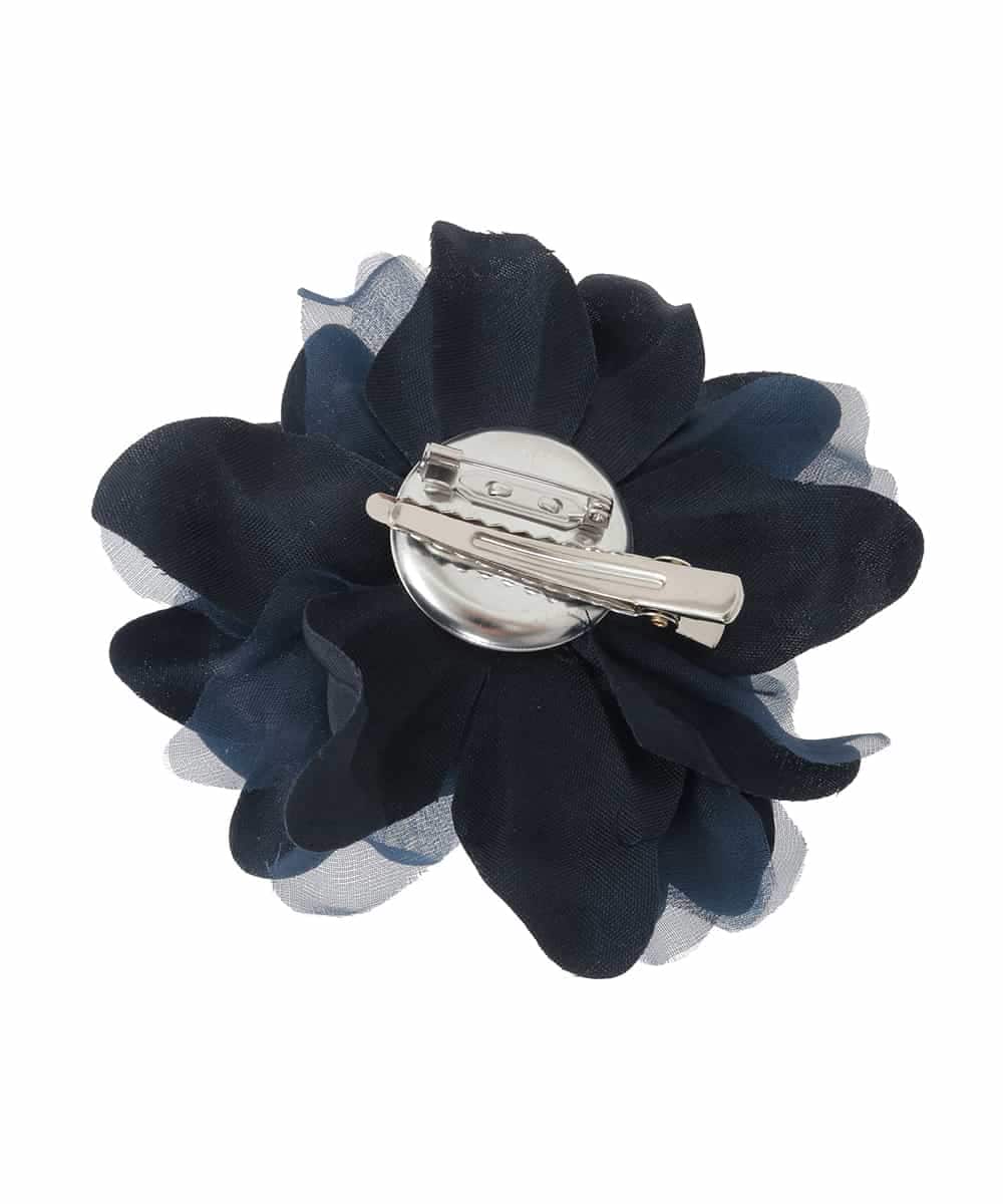 OZ2BD45054 eur3(エウルキューブ) 2連パールネックレス×フラワーコサージュ ネイビー